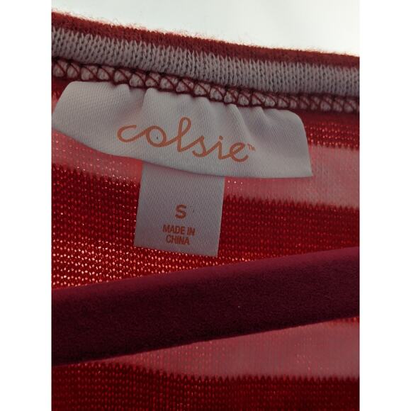 Colsie Striped Button Up Sweater Cropped Small Candy Cane Red White Stripe Cute - Picture 3 of 7